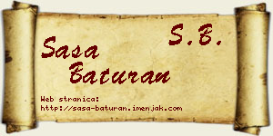 Saša Baturan vizit kartica